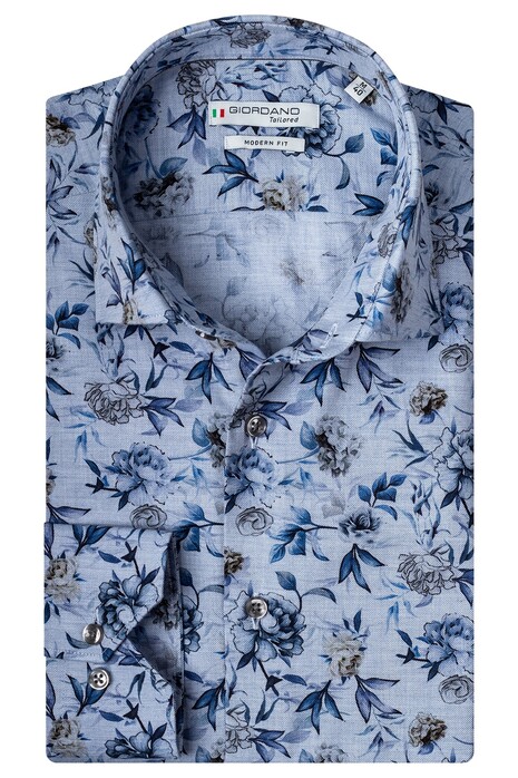 Giordano Maggiore Cutaway Flower Fantasy Melange Twill Shirt Dark Navy