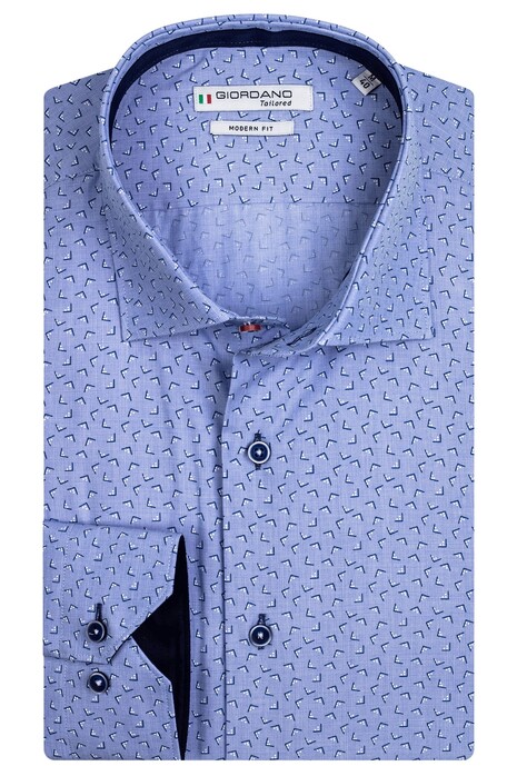 Giordano Maggiore Cutaway Line Dot Pattern Overhemd Royal Blue