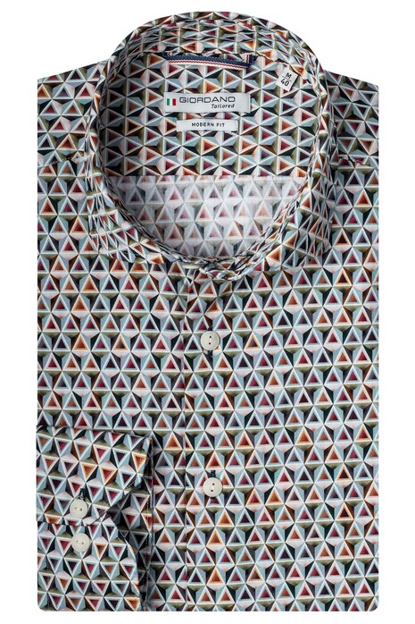 Giordano Maggiore Cutaway Triangle Design Poplin Shirt Aqua Blue
