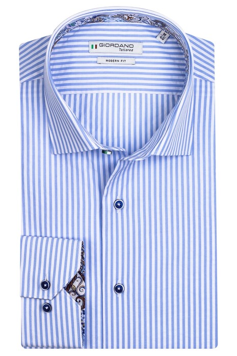 Giordano Maggiore Cutaway Two Tone Stripe Shirt Light Blue