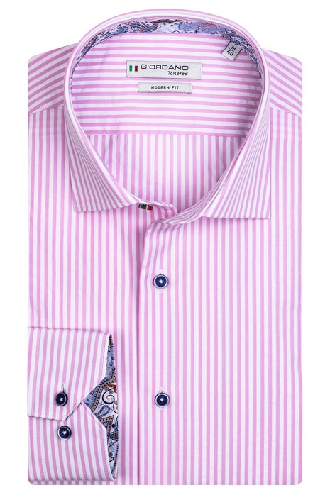 Giordano Maggiore Cutaway Two Tone Stripe Shirt Light Pink