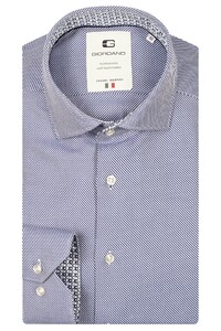 Giordano Maggiore Diagonal Stripe Double Twill Two-Ply Cotton Overhemd Bright Cobalt
