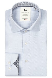 Giordano Maggiore Diagonal Stripe Double Twill Two-Ply Cotton Overhemd Licht Blauw