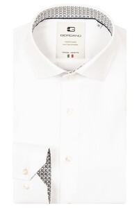 Giordano Maggiore Diagonal Stripe Double Twill Two-Ply Cotton Overhemd Wit