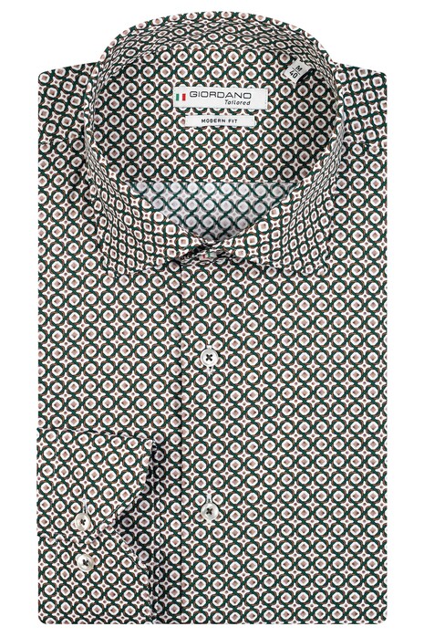 Giordano Maggiore Diamond Lines Pattern Overhemd Groen