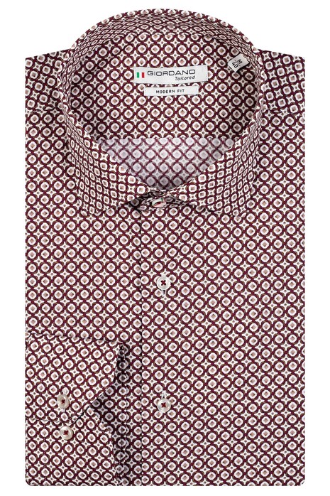 Giordano Maggiore Diamond Lines Pattern Overhemd Rood