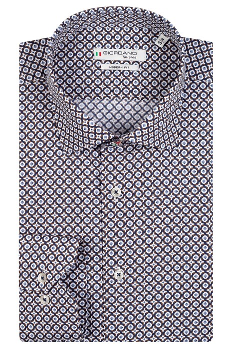 Giordano Maggiore Diamond Lines Pattern Shirt Navy