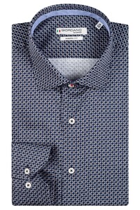 Giordano Maggiore Fantasy Chain Pattern Semi Cutaway Collar Shirt Dark Evening Blue