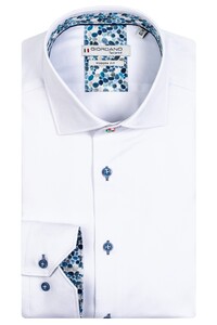 Giordano Maggiore Fine Twill Fantasy Mini Stones Contrast Shirt Optical White