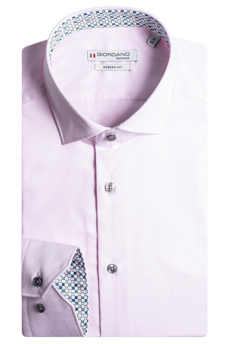 Giordano Maggiore Fine Twill Mini Squares Contrast Shirt Soft Pink