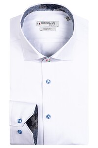 Giordano Maggiore Fine Twill Subtle Floral Contrast Shirt White-Navy