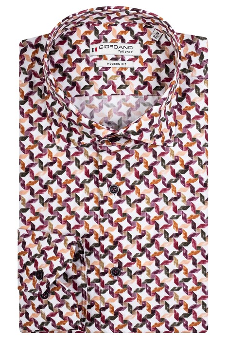 Giordano Maggiore Geometric Pattern Overhemd Roze