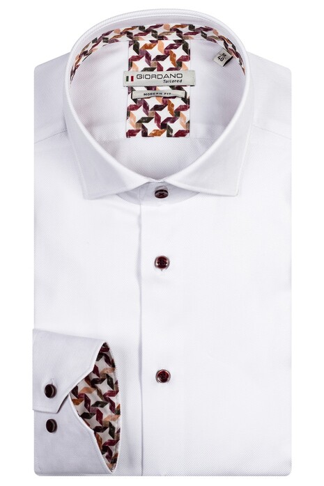 Giordano Maggiore Heavy Twill Contrast Pattern Shirt White