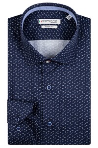 Giordano Maggiore Heavy Twill Minimal Abstract Pattern Shirt Navy