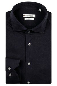 Giordano Maggiore Liquid Cotton Jersey Semi Cutaway Collar Overhemd Navy