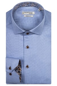 Giordano Maggiore Micro Pied de Poule Floral Contrast Shirt Light Blue