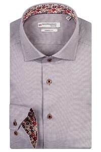 Giordano Maggiore Micro Pied de Poule Floral Contrast Shirt Sand