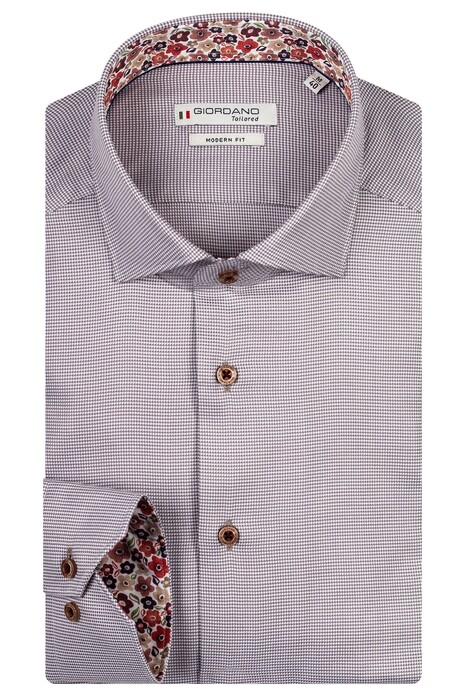 Giordano Maggiore Micro Pied de Poule Floral Contrast Shirt Sand