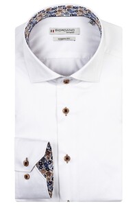 Giordano Maggiore Micro Pied de Poule Floral Contrast Shirt White