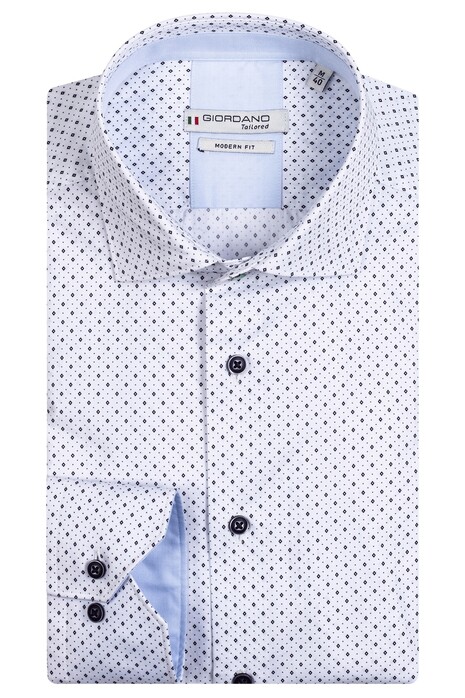 Giordano Maggiore Mini Dot Diamond Pattern Overhemd Wit
