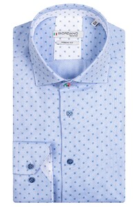 Giordano Maggiore Minimal Diagonal Pattern Shirt Light Blue-Blue