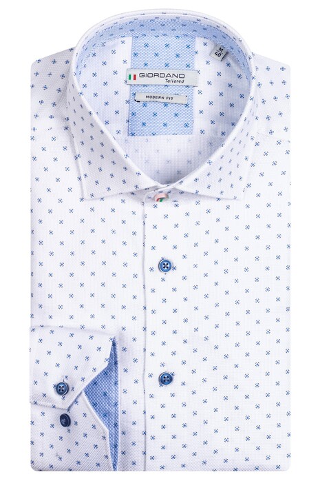 Giordano Maggiore Minimal Diagonal Pattern Shirt Optical White-Blue