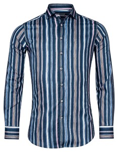 Giordano Maggiore Multi Watercolor Stripes Shirt Navy-Multi
