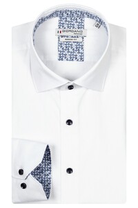 Giordano Maggiore Plain Twill Subtle Contrast Overhemd Optical White