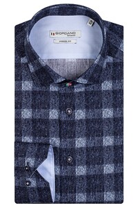 Giordano Maggiore Printed Denim Check Shirt Navy