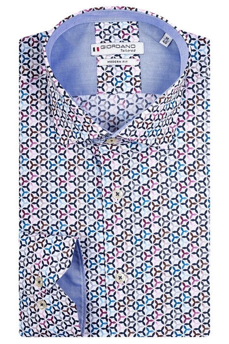 Giordano Maggiore Propeller Pattern Shirt Pink-Blue
