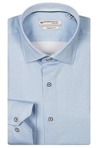 Giordano Maggiore Satin Stretch Dobby Pattern Overhemd Licht Blauw