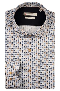 Giordano Maggiore Satin Stretch Graphic Pattern Overhemd Blauw-Multi