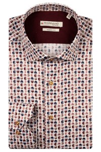 Giordano Maggiore Satin Stretch Graphic Pattern Overhemd Deep Mauve-Multi