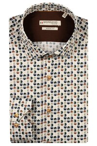 Giordano Maggiore Satin Stretch Graphic Pattern Overhemd Groen-Multi