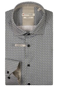 Giordano Maggiore Satin Stretch Graphic Triangles Pattern Overhemd Apple Green-Multi
