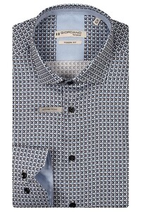 Giordano Maggiore Satin Stretch Graphic Triangles Pattern Overhemd Navy-Multi