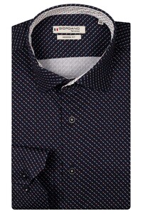 Giordano Maggiore Satin Subtle Stretch Mini Graphic Overhemd Pastel Blue-Multi