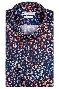 Giordano Maggiore Semi Cutaway Abstract Fantasy Pattern Shirt Navy-Multi