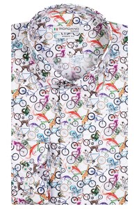 Giordano Maggiore Semi Cutaway Biking Animals Fantasy Overhemd Multicolor