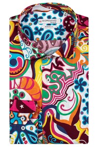 Giordano Maggiore Semi Cutaway Bold Colorful Fantasy Shirt Multicolor