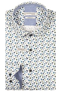 Giordano Maggiore Semi Cutaway Collar Small Graphic Flowers Pattern Overhemd Apple Green-Multi