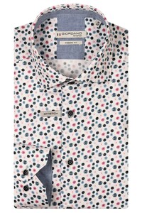 Giordano Maggiore Semi Cutaway Collar Small Graphic Flowers Pattern Overhemd Rood-Multi
