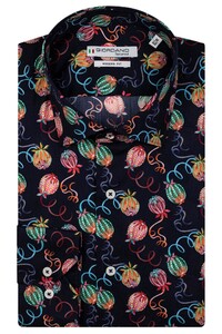 Giordano Maggiore Semi Cutaway Colorful Fantasy Pattern Shirt Navy-Multi