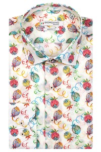 Giordano Maggiore Semi Cutaway Colorful Fantasy Pattern Shirt White-Multi