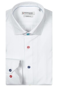 Giordano Maggiore Semi Cutaway Fine Twill Colorful Buttons Overhemd Optical White