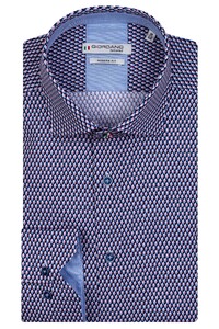 Giordano Maggiore Semi Cutaway Graphic Mini Pattern Overhemd Roze-Blauw