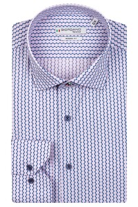 Giordano Maggiore Semi Cutaway Graphic Pattern Overhemd Zacht Roze-Blauw