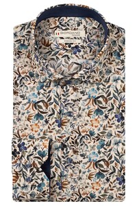Giordano Maggiore Semi Cutaway Luxury Flower Pattern Shirt Navy-Multi