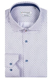 Giordano Maggiore Semi Cutaway Mini Abstract Pattern Shirt Soft Pink-White-Navy