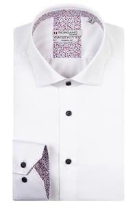 Giordano Maggiore Semi Cutaway Mini Pattern Contrast Fabric Overhemd Wit
